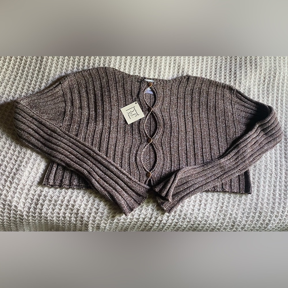 NWT Brown Baserange Macau Cropped Sweater